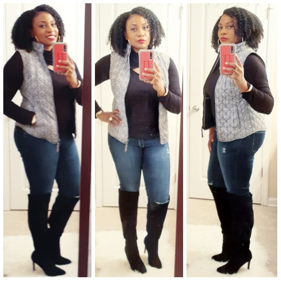 Van Heusen Black & White Quilted Puffer Vest - Picture 1 of 5